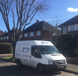 Blocked drain at the front of the property in Lewis Road, Sidcup DA14